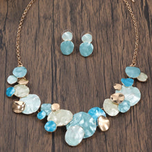 Load image into Gallery viewer, Bohemian Oyster Necklace + Earrings Set - Serenity Handmade Jewelry
