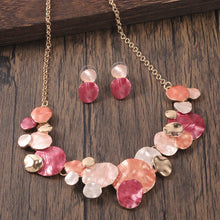 Load image into Gallery viewer, Bohemian Oyster Necklace + Earrings Set - Serenity Handmade Jewelry
