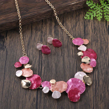 Load image into Gallery viewer, Bohemian Oyster Necklace + Earrings Set - Serenity Handmade Jewelry
