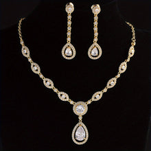 Load image into Gallery viewer, Brandi 18K Gold Plated Droplet Earring &amp; Necklace Set - Serenity Handmade Jewelry
