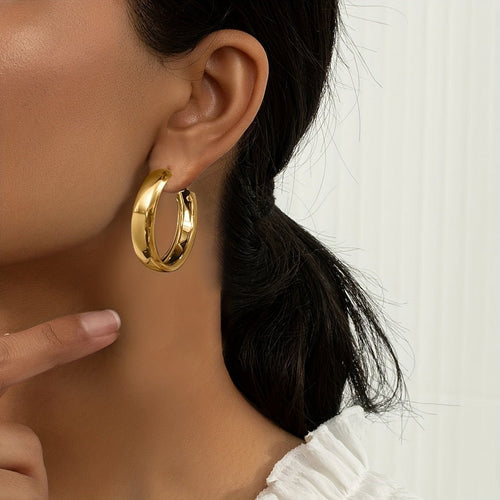 Brigitte Minimalist 18K Gold Hoops - Serenity Handmade Jewelry