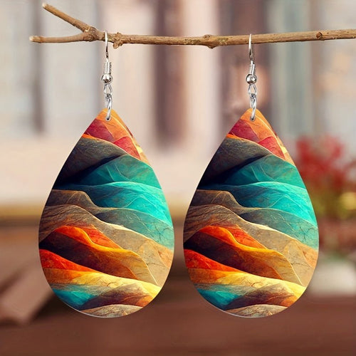 Calandra Vibrant Mountain Teardrop Earrings - Serenity Handmade Jewelry