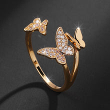 Load image into Gallery viewer, Claribel 18K Gold Plated Butterfly Ring - Serenity Handmade Jewelry
