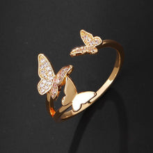 Load image into Gallery viewer, Claribel 18K Gold Plated Butterfly Ring - Serenity Handmade Jewelry
