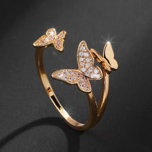 Load image into Gallery viewer, Claribel 18K Gold Plated Butterfly Ring - Serenity Handmade Jewelry
