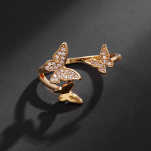 Load image into Gallery viewer, Claribel 18K Gold Plated Butterfly Ring - Serenity Handmade Jewelry
