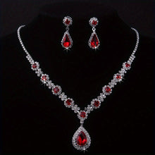 Load image into Gallery viewer, Dare to Dazzle Rhinestone Necklace &amp; Earring Set - Serenity Handmade Jewelry
