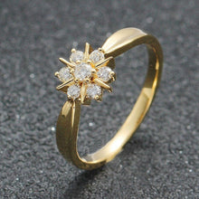 Load image into Gallery viewer, Dazzle Me 18K Gold Flower Ring - Serenity Handmade Jewelry
