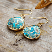 Load image into Gallery viewer, Delilah Teardrop Turquoise Dangle Earrings - Serenity Handmade Jewelry
