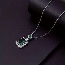 Load image into Gallery viewer, Emmelina Zircon Square Pendant Necklace - Serenity Handmade Jewelry
