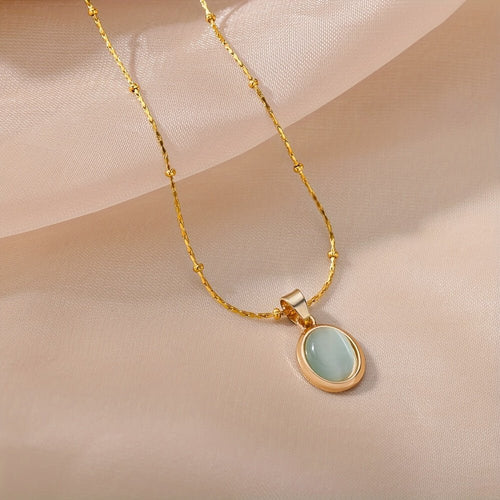 Esmeralda 18K Gold-Plated Pendant Necklace - Serenity Handmade Jewelry