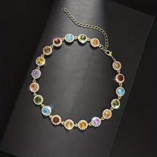 Load image into Gallery viewer, Gaia Colorful Rhinestone Necklace - Serenity Handmade Jewelry
