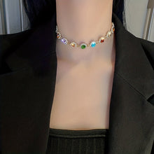 Load image into Gallery viewer, Gaia Colorful Rhinestone Necklace - Serenity Handmade Jewelry
