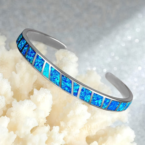 Giselle Hues of Blue Bangle - Serenity Handmade Jewelry