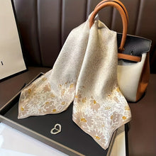 Load image into Gallery viewer, Goldie Dotted Flower Satin Scarf - Serenity Handmade Jewelry
