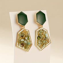 Load image into Gallery viewer, Hexagon Avocado Dangle Earrings - Serenity Handmade Jewelry
