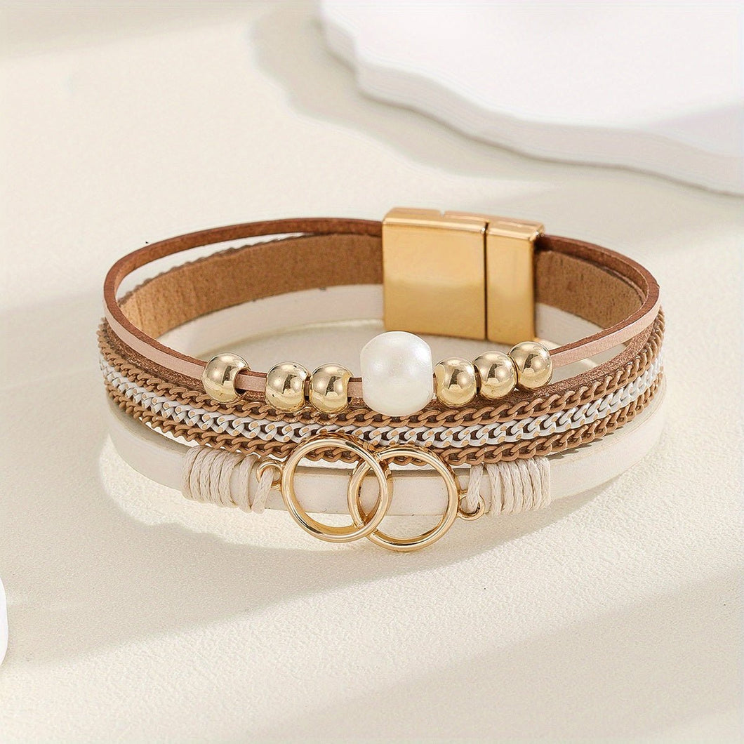 Honora Layered Leather Combo Bracelet - Serenity Handmade Jewelry