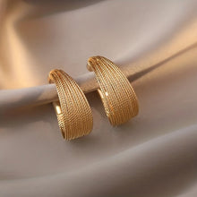 Load image into Gallery viewer, Ivette Chunky Golden Hoops - Serenity Handmade Jewelry
