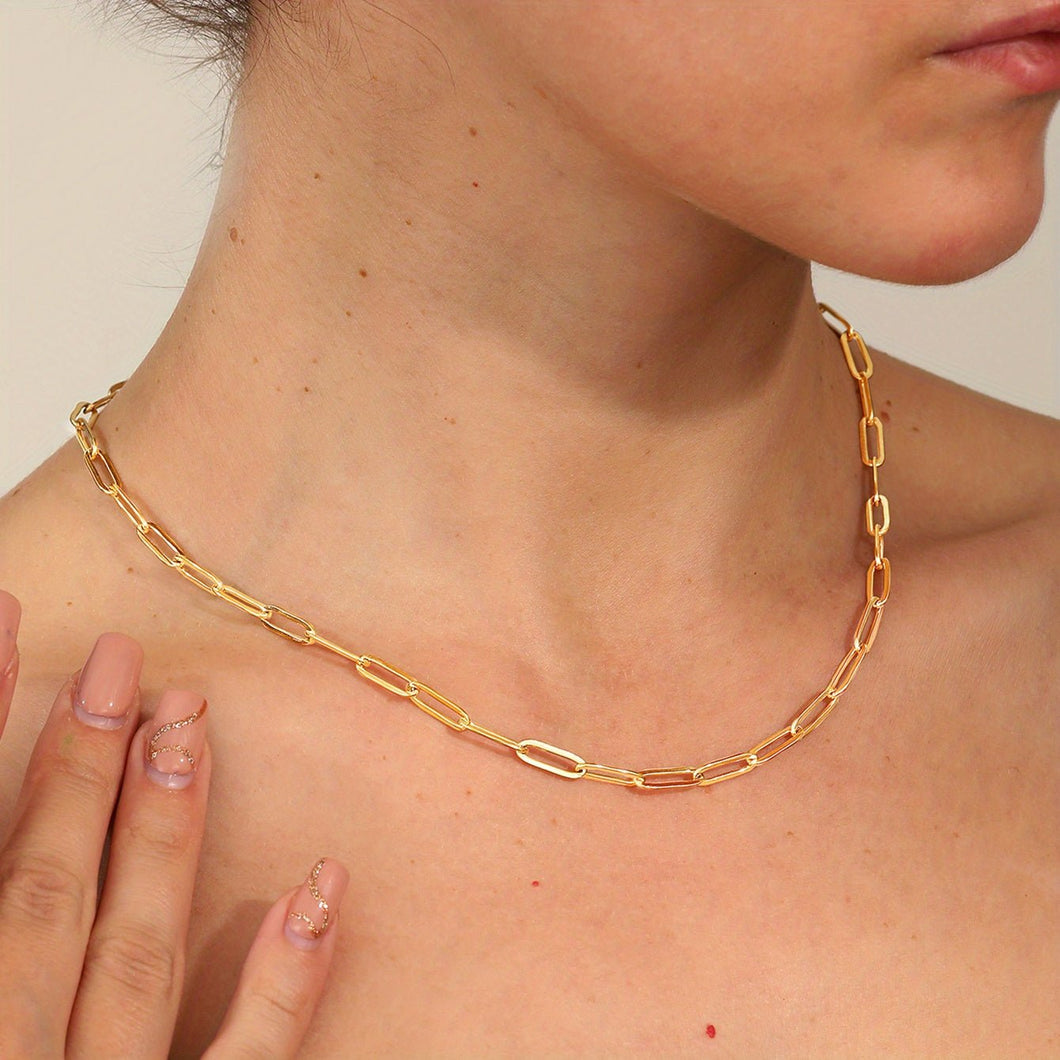 Kiara 18K Gold Plated Paperclip Necklace - Serenity Handmade Jewelry