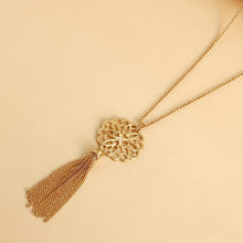 Load image into Gallery viewer, Madison Hollow Out Tassel Necklace - Serenity Handmade Jewelry
