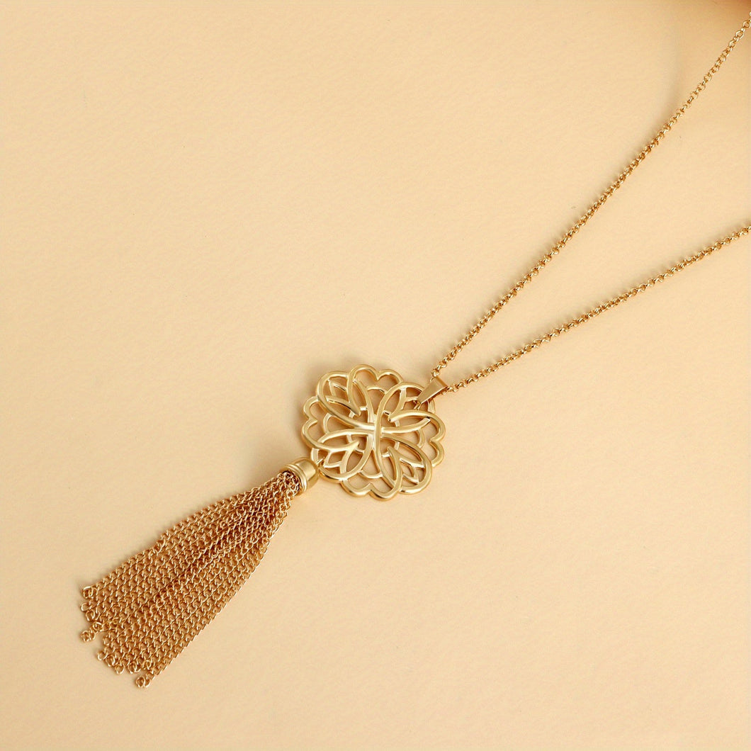 Madison Hollow Out Tassel Necklace - Serenity Handmade Jewelry