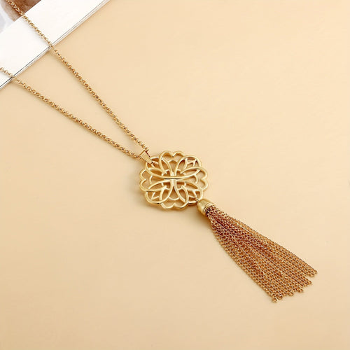 Madison Hollow Out Tassel Necklace - Serenity Handmade Jewelry