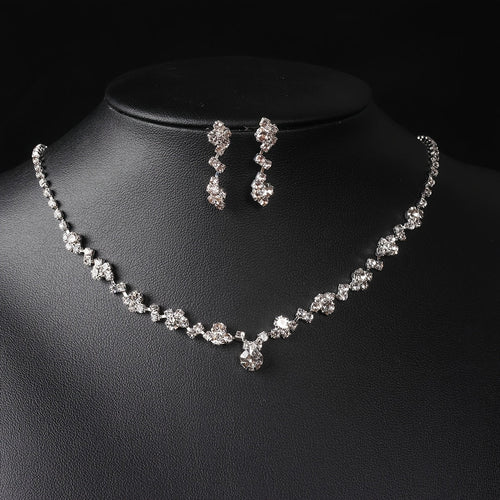 Mia Elegant Rhinestone Necklace & Earrings Set - Serenity Handmade Jewelry