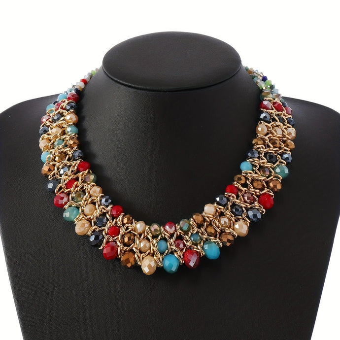 Oriana Tri-Layer Statement Bib Necklace - Serenity Handmade Jewelry