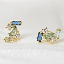 Load image into Gallery viewer, Orlova Blue Zircon Stud Earrings - Serenity Handmade Jewelry
