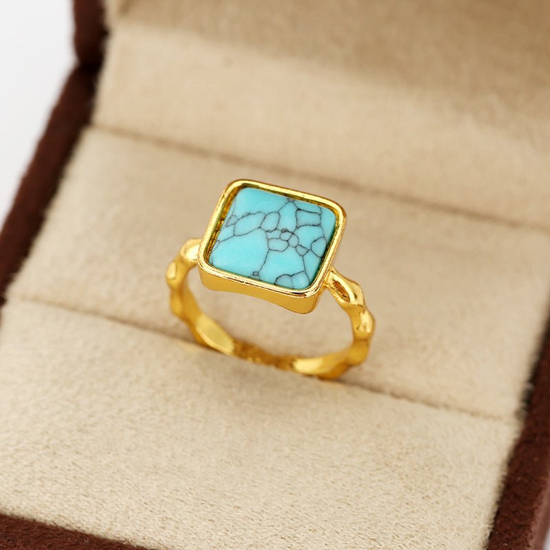 Paloma Square Turquoise Ring - Serenity Handmade Jewelry