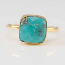 Load image into Gallery viewer, Paloma Square Turquoise Ring - Serenity Handmade Jewelry
