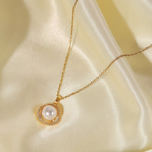 Load image into Gallery viewer, Pearl Essence 18K Gold Plated Necklace - Serenity Handmade Jewelry
