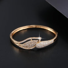 Load image into Gallery viewer, Raylene Embellished 18K Gold Plated Bangle - Serenity Handmade Jewelry
