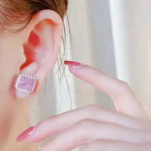 Load image into Gallery viewer, Rosey Me Pink Stud Earrings - Serenity Handmade Jewelry
