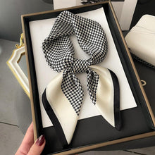 Load image into Gallery viewer, Sophie Houndstooth Imitation Silk Bandana Scarf - Serenity Handmade Jewelry
