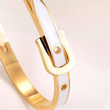 Load image into Gallery viewer, Valentina Horseshoe Buckle Belt Bracelet - Serenity Handmade Jewelry
